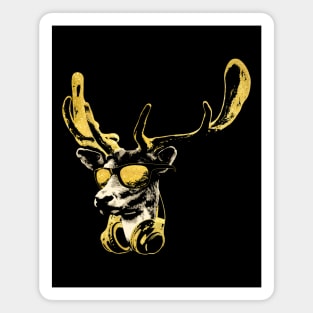 Deer DJ Bling. Cool and Funny Music Animal With Sunglasses And Headphones. Magnet